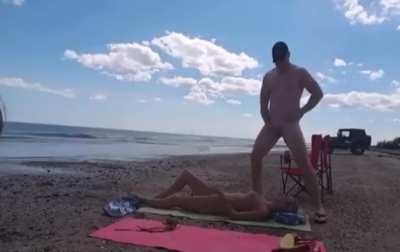Caught fucking by multiple strangers then asks for their cum