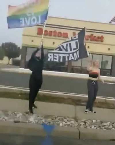 Gypsy Crusader(proud boys) sliding through a BLM protest screaming the &ldquo;N&rdquo; word at peaceful protestors.