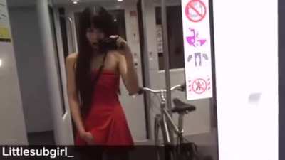 Public blowjob in train and walk with cum on my face [OC]