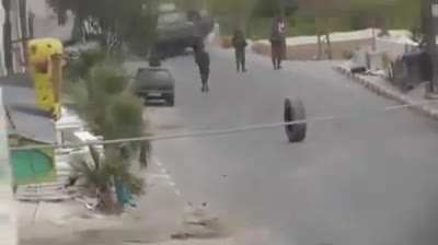 Attempts to stop an incoming wheel