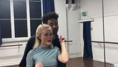 Getting felt up during rehearsals