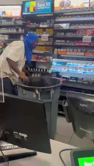 Convenience store workers vs. thief