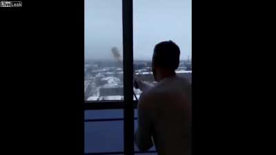 Failed attempt to launch firework out of apartment building window