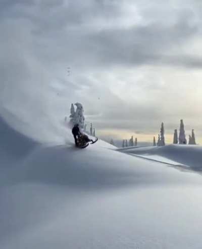 Back flipping a snow machine