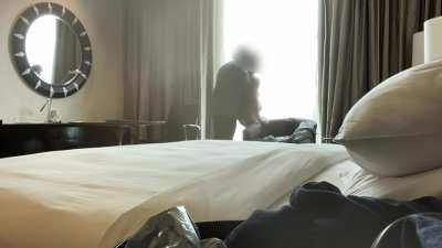 Exposing from the 2nd floor.. She go sooo wet by the exposure...