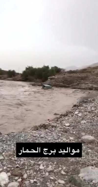 Trying to cross a raging river with a car is always a good idea!