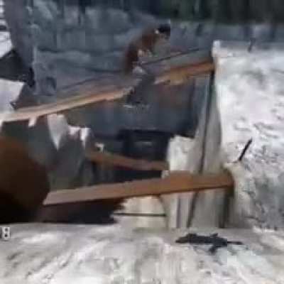 his face is inside