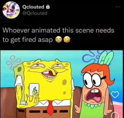 Alright, who let meat canyon do a spongebob scene?