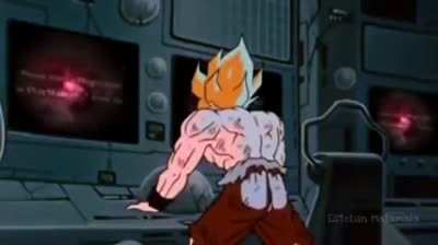 Goku poniendo un juego en la play 2