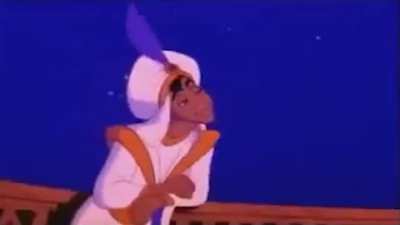 robin williams being absolutely bonkers behind the scenes of disney's aladdin - it was said robin improvised so much that they had over 16 hours of material but because he ad-libbed so many of his lines, aladdin was rejected for a best adapted screenplay 