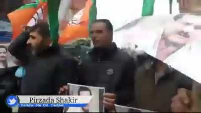 BJP workers calling for the execution of Wasim Rizwi for insulting Quran