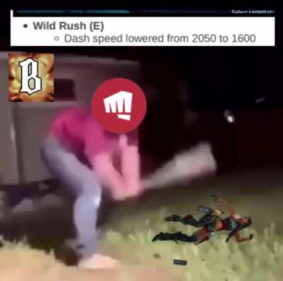 Riot deciding they've had enough of Samirass's shit and nerfing her into the ground 😥