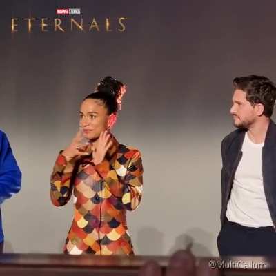 At the early screening, Lauren Ridloff taught us how to sign "Eternals"