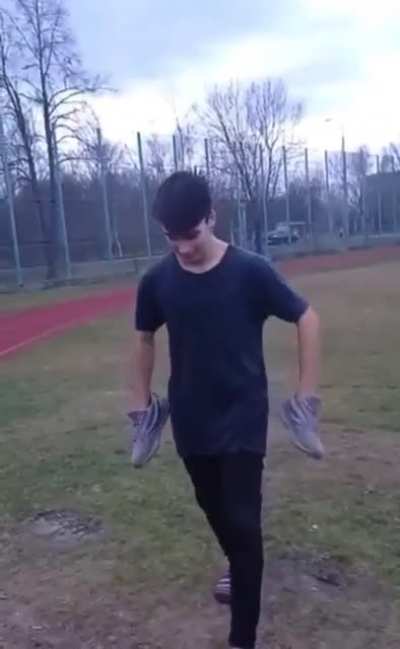 Shoe hands backflip
