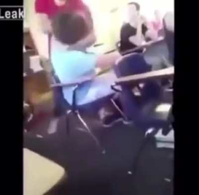 chair violently slammed into neck