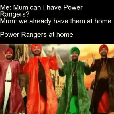 Mum prefers dancing Power Rangers