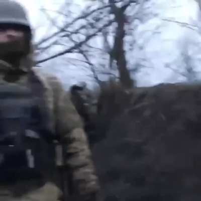 Ukrainian soldiers defending a trench against Russian attack in Bakhmut. 2022