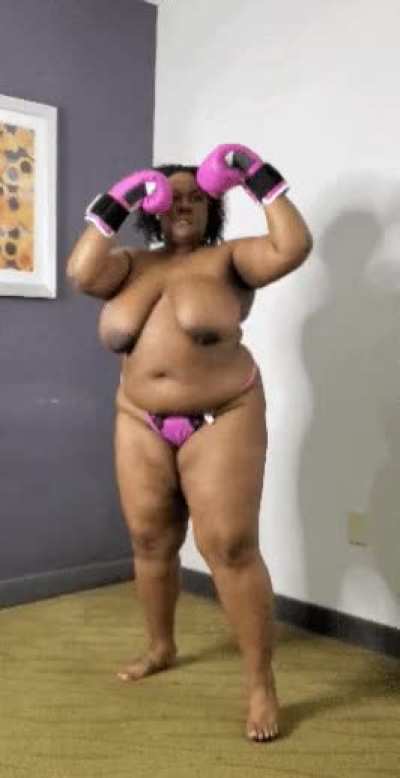 I READY TO GO SOME ROUNDS WITH MY NEXT BBW OPPONENT WE ONLY BOXING TOPLESS TITS SWING EVERYWHERE.