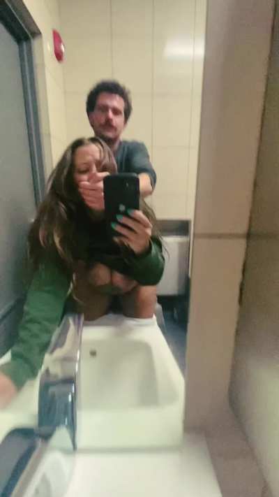 Bent over and fucked in a filthy public restroom