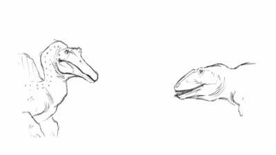 Spinosaurus vs Charcharadontosaurus. by heitoresco