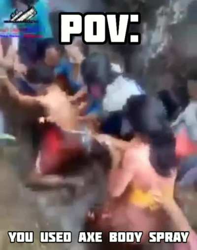 Using axe body spray be like
