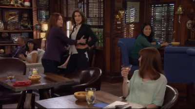 Alyson Hannigan having some fun with Cobie Smulders
