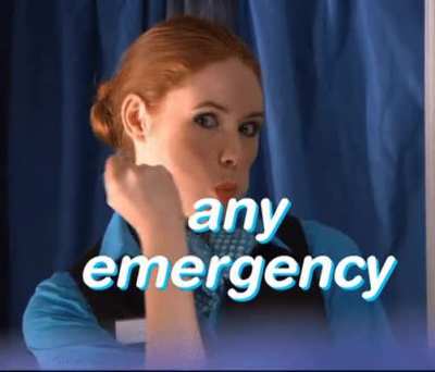 Karen as a naughty flight attendant