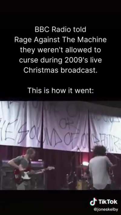 BBC Radio told RATM they weren't allowed to curse during 2009s live Christmas broadcast. This is how it went.