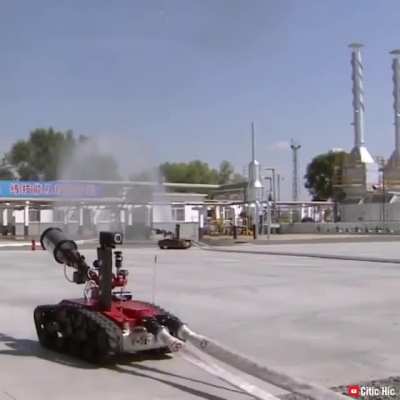 Robotic firefighters can withstand explosions while putting out fires