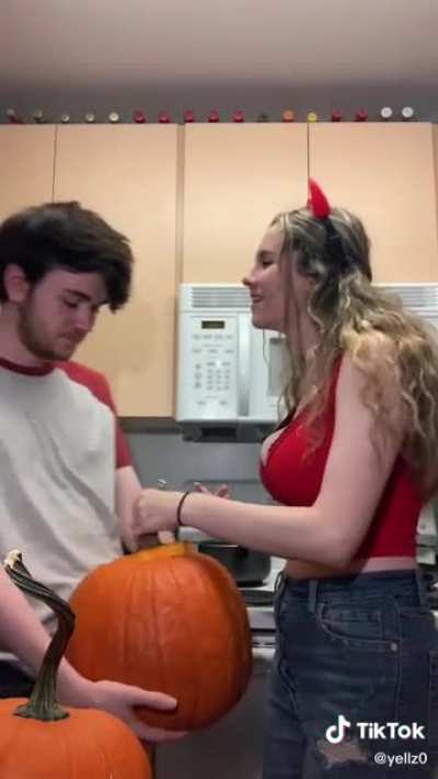 Two large pumpkins