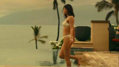 Alex stripping to her bikini in episode 1 of The White Lotus
