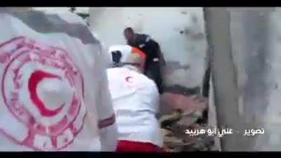 Footage of the Israeli massacre of civilians in the Bedouin village in the northern Gaza Strip Thursday afternoon.