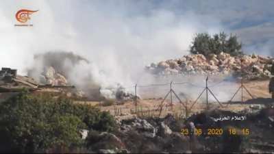 Al Mayadeen posted this video today of Israel using a dummy soldier on the border as a fake target for Hezbollah to hit