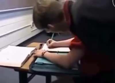 While filming at school, a student caught the exact moment their class found out about the 9/11 attacks