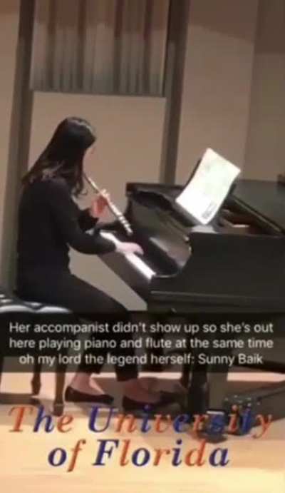 When you can&rsquo;t rely on others so you play the flute and piano at the same time.