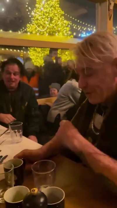 Till Lindemann (Rammstein main singer) tries to put out a sparkler with his mouth