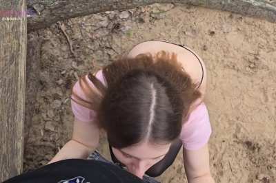 Sucking Dick Outdoors Definitely Spices Things Up