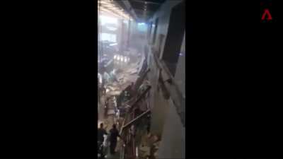 Floor collapses during tourist visit at the Jakarta stock exchange in Indonesia