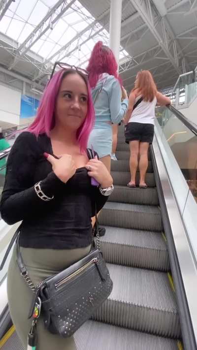 Pulling them out on the escalator for everyone