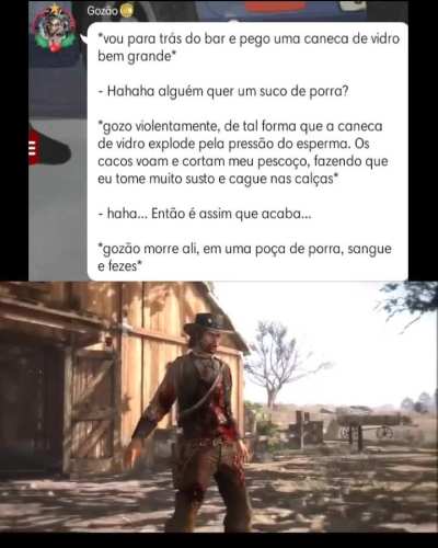 "goz&atilde;o morre ali, em uma po&ccedil;a de porra, sangue e fezes"