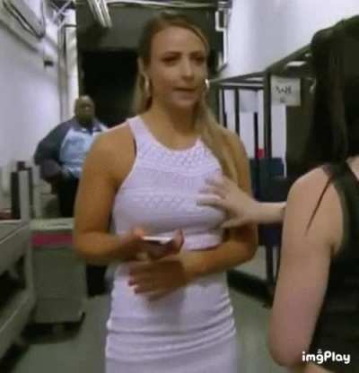 Paige touch Emma&rsquo;s boobs