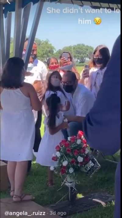 A dove is released at a mother’s funeral. The dove flies to her son and stays. 🕊