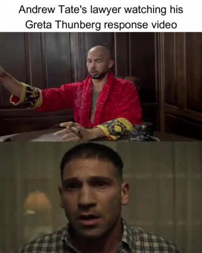 [meme] Andrew Tate&rsquo;s lawyer watching his Greta Thunberg response video