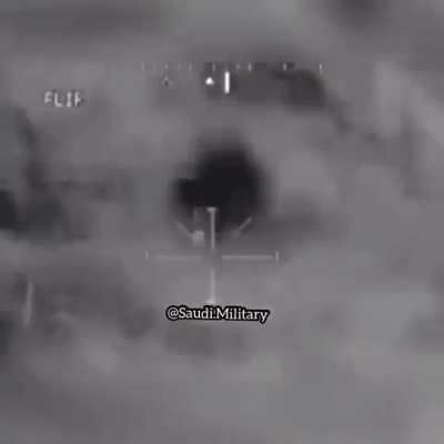 Saudi Apache targets houthi fighters somewhere in yemen, date unknown.