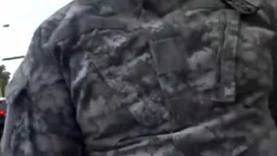 Self proclaimed veteran wearing a military outfit gets called out