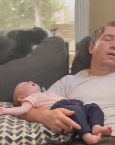 Dad and Baby in Afternoon Nap