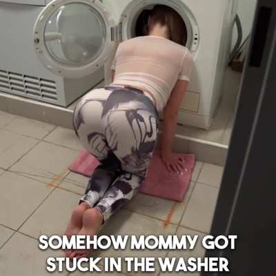 Step Mom Gets Stuck In The Washing Machine