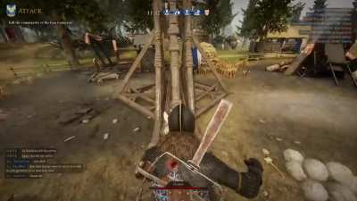 Trebuchet horse launch.