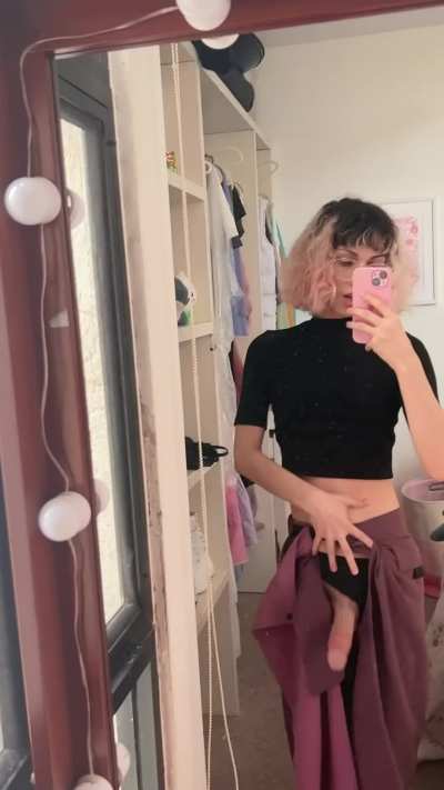 Would you play with a tiny trans girl with a huge dick?