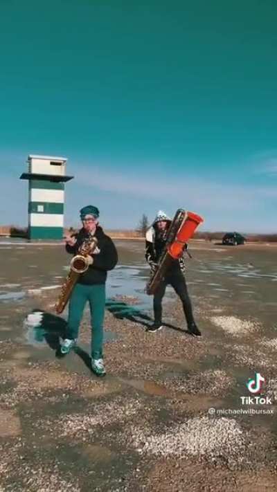 Did he just rap with a saxophone?